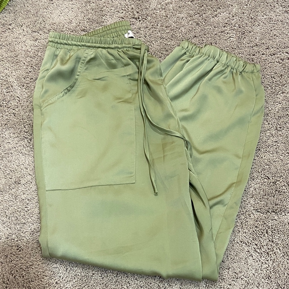 Satin drawstring joggers